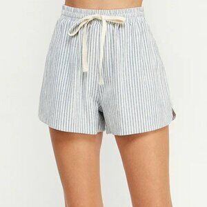 Allie Rose Striped Drawstring Shorts Blue